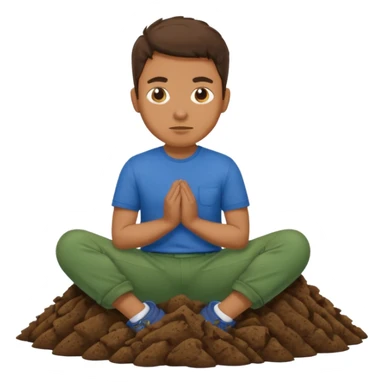 Me sitting on poop with a blue shirt and green pants on sticker