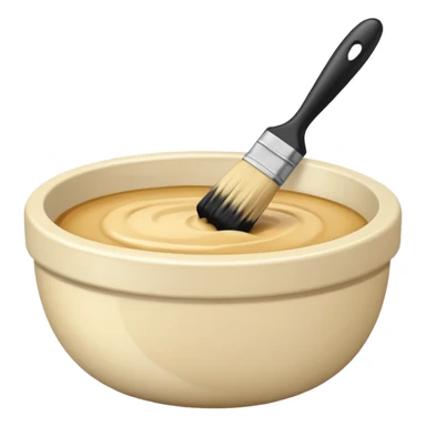 bowl of blonde hair dye with a brush next to it sticker