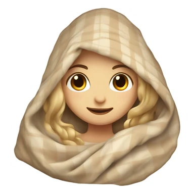 Beige clean girl folded plaid blanket  sticker