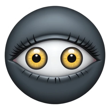 Minimal emoji, gothic futuristic eye, cold grey sclera, the pupil is fully replaced by a solid black number 8 eight, occult cyber aesthetic, sharp clean lines, flat emoji design, centered, transparent background sticker