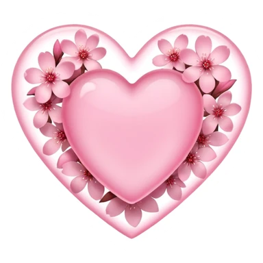 heart with sakura and a gentle sunrise sticker