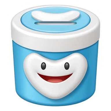 Round plain pack of white dental floss with no smiley faces sticker