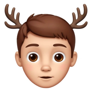 Rudolph cute face emoji for slack simple with hair, like the first one of that most recent message sticker
