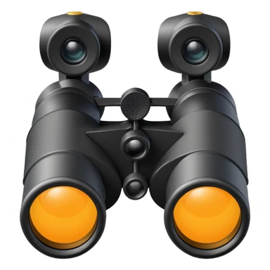 black binoculars with large lenses make lenses point out straight sticker