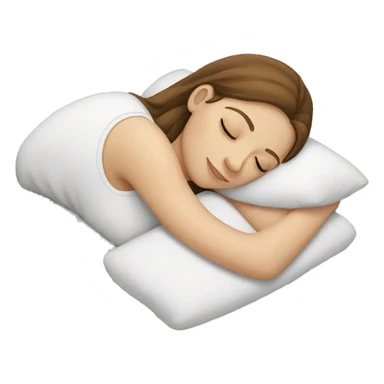 Brown-haired, white-skinned girl sleeping sticker