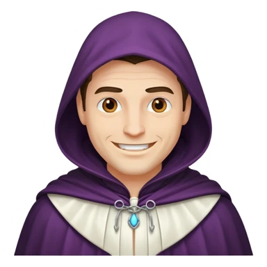 white cloak villain smiling, male sticker
