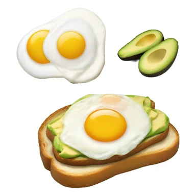 avocado toast with a fried egg sticker