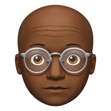 Balding black man with glasses and hair around the sides sticker