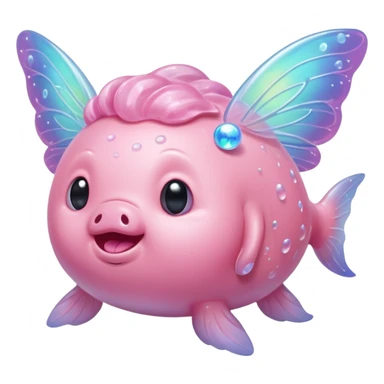 blobfish that is a magical fairy with wings sticker