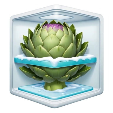 artichoke in a freezer sticker