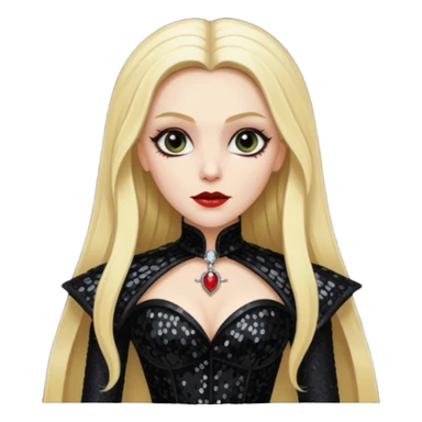 Countess Dracula with long blonde hair, black sequin outfit  sticker