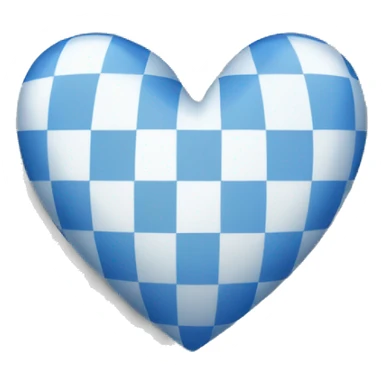 A blue and white checkered heart sticker