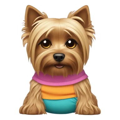 Yorkie wearing a diaper sticker