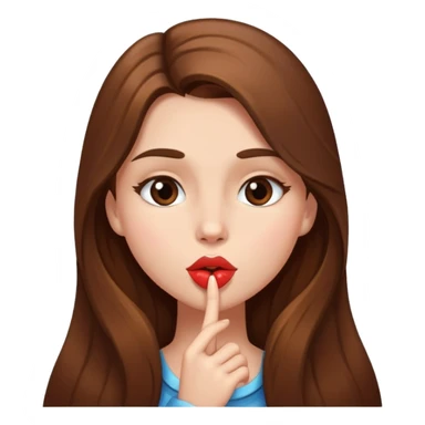 girl with long brown hair take are kiss sticker