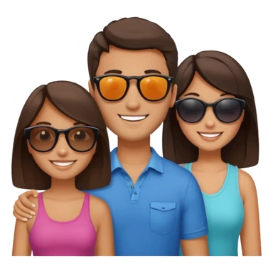 Throuple brunettes 2 girls 1 guy sticker