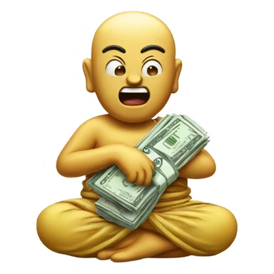 make me a money buddah emoji with grills in his mouth holding a money bag sticker
