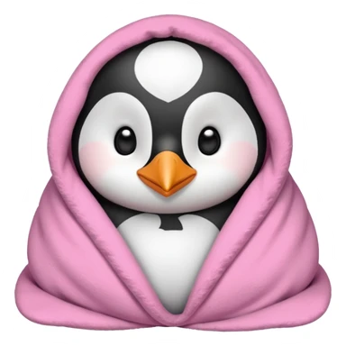 A cute penguin snuggled in a pink blanket  sticker