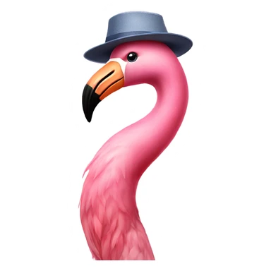 Flamingo with a silly hat sticker