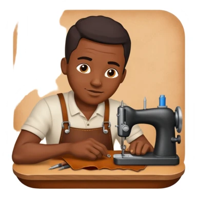 Leather Craft Worker black man  sticker