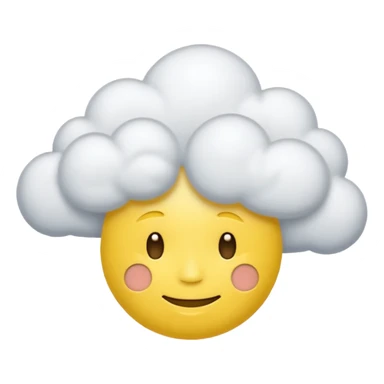 clouds spinning around the head of a yellow face emoji that looks spaced out sticker