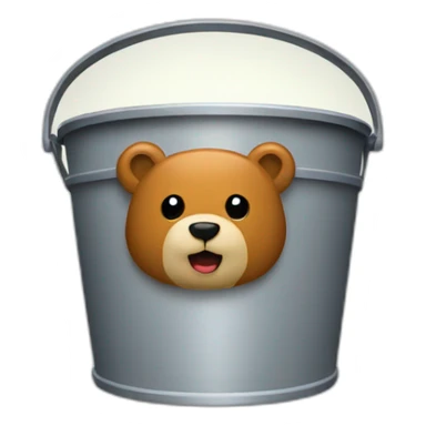 bucket with bear inside sticker