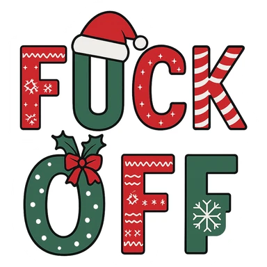 christmas Fuck off text , remove background sticker
