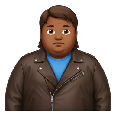 Long hair obese men in leather jacket sticker