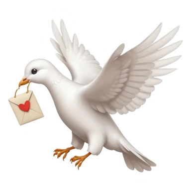 a dove flies with a letter in its paws sticker