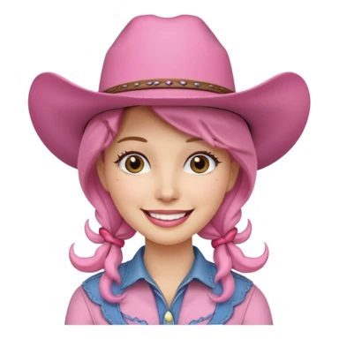 cowgirl with pink hat sticker