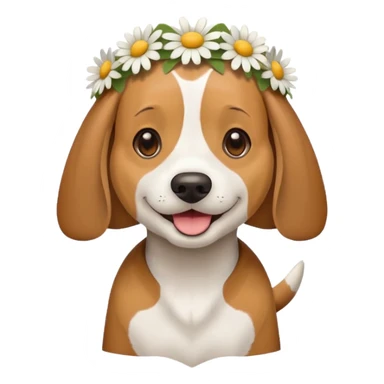 Beagle wearing a daisy flower on its head  sticker