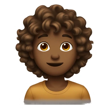 Brown wavy haired boy sending a kiss   sticker