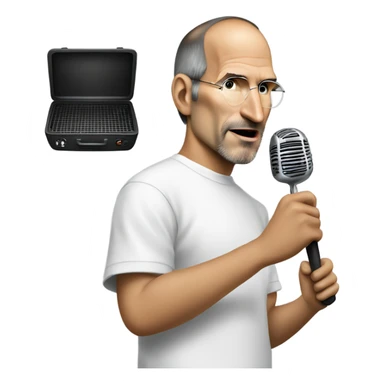 Steve Jobs as a rapper with grill sticker