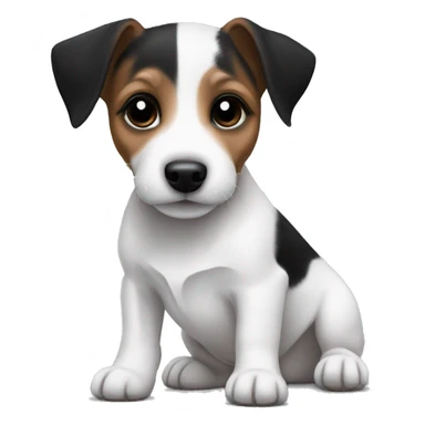 jack russell black and white puppy sticker
