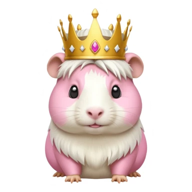 a guinea pig dressed as a deity with a golden crown sticker