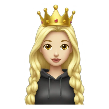 blond princess white with crown hoodie iridescent liquid sticker