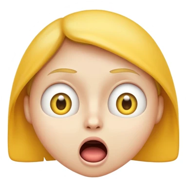 surprised face emoji, yellow face, startled look, wide open eyes, mouth agape, no text sticker