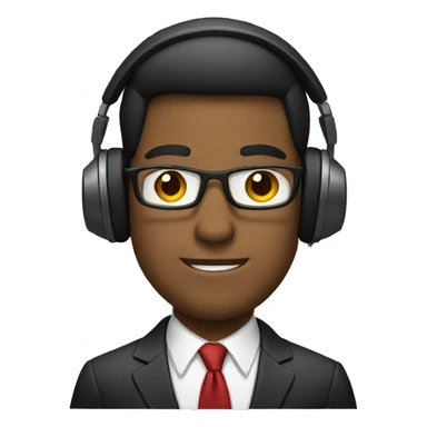 man in a business suit and headphones sticker