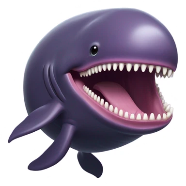 purple sperm whale with open mouth sticker