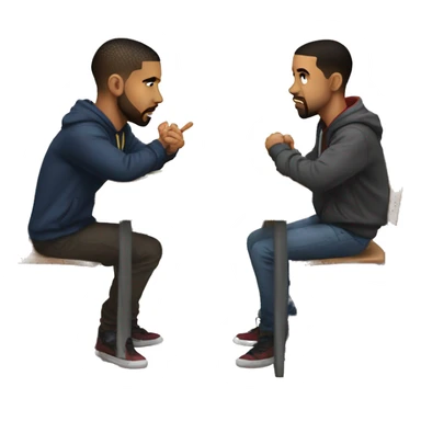 Kendrick and drake in school lunch table angry each other sticker