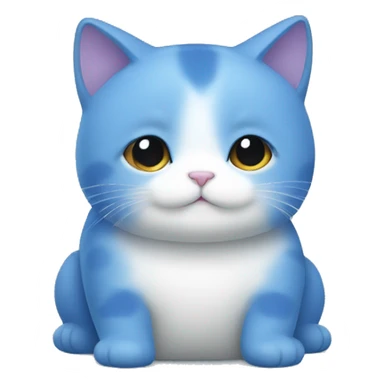 blue mochi cat sticker
