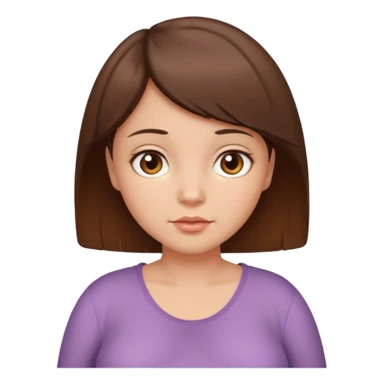 a girl with brown eyes, brown short hair pregnant sticker