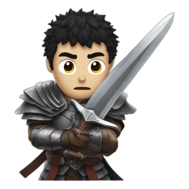 angry berserk guts with large sword sticker
