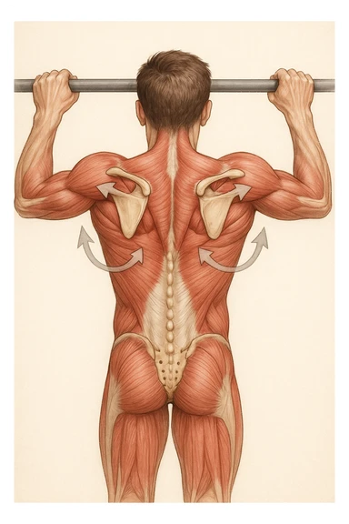 vista delle scapole durante le trazioni, visione anatomica sticker