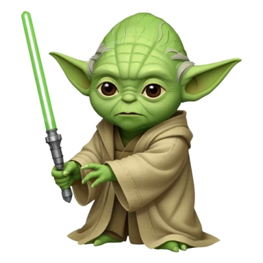 star wars master yoda with green lightsaber sticker
