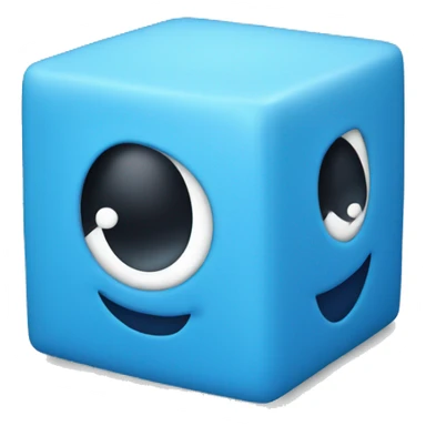 A blue cube with face sticker