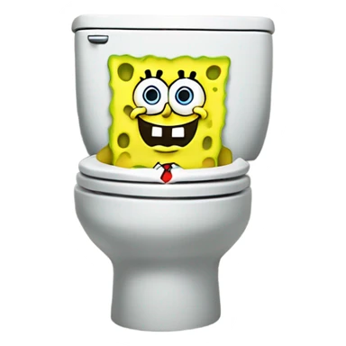 spongebob sat on a toilet   sticker