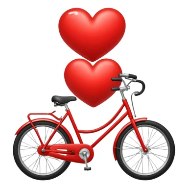 a heart riding a bicycle sticker