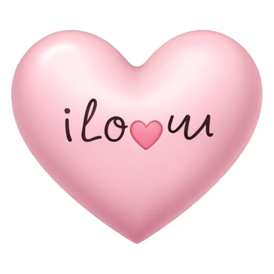 Pastel pink Heart with i love you in it  sticker