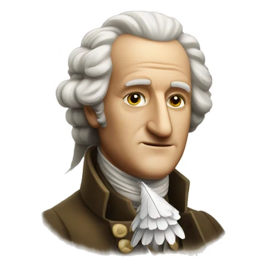 Goethe holds a feather in his hands sticker