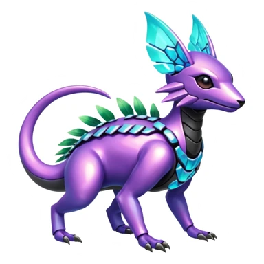  exotic tropical iridescent cyber-Protogen-Fakémon-Pokémon-Vernid-creature sticker